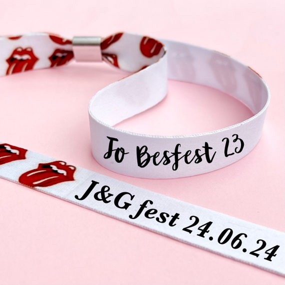 Personalised fabric wristbands | wristband | Add any text | Wedding wristbands | Festival wristbands | reusable wristbands