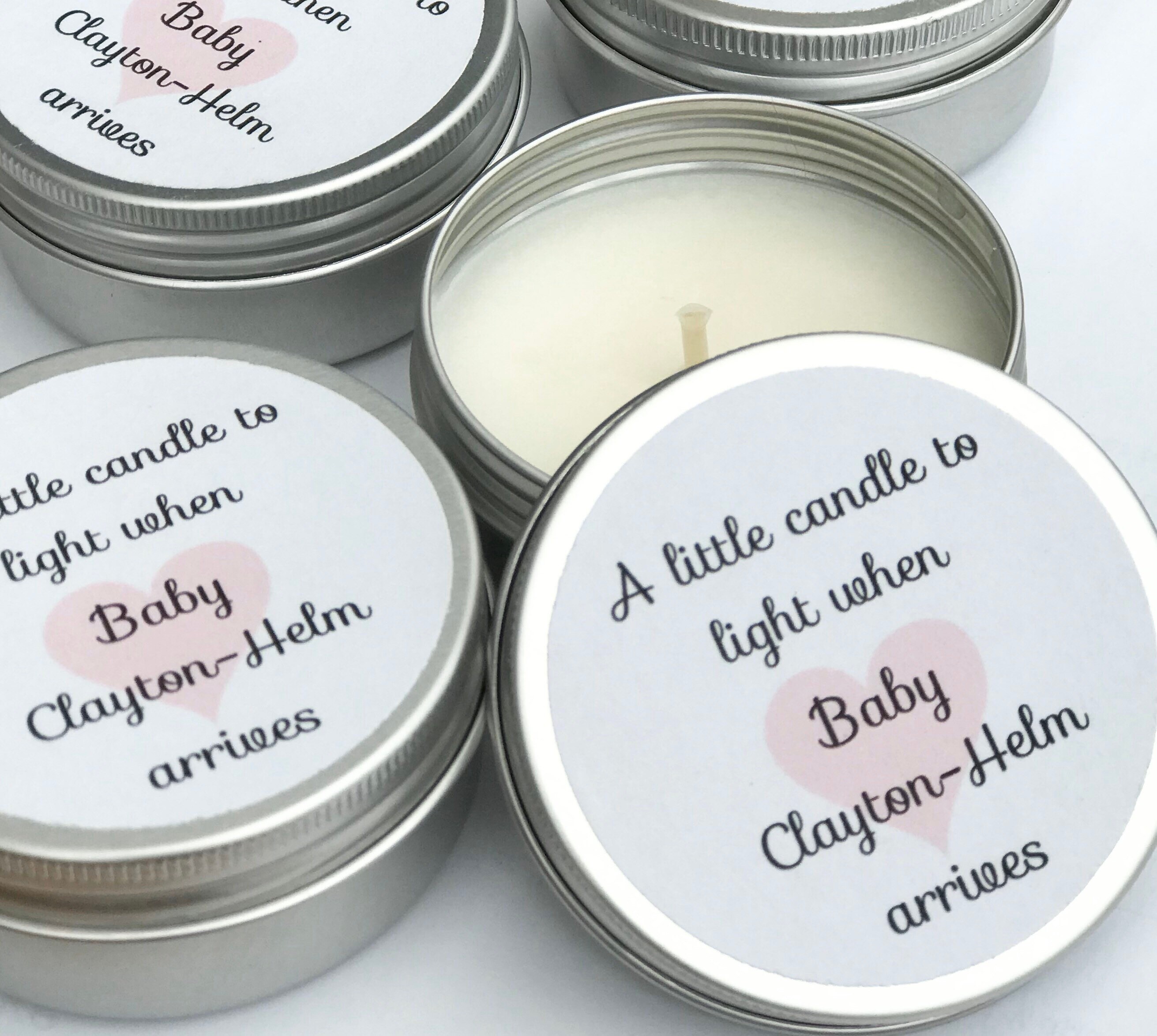 personalised baby shower candles