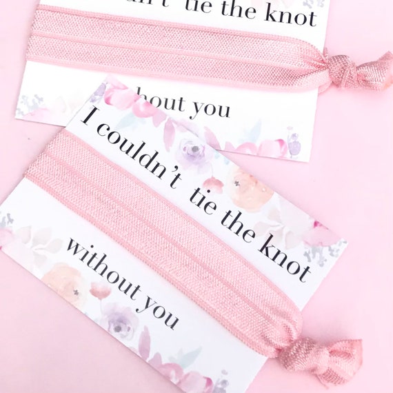 Hair ties | I couldn’t tie the knot without you | elastic hair tie | Hen party favours | Personalised favours