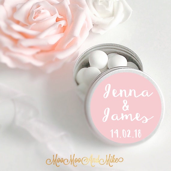 Set of 10 personalised tins | Wedding Favours  | Wedding treat tin | Personalised Wedding Favor | Love is sweet | Mint to be