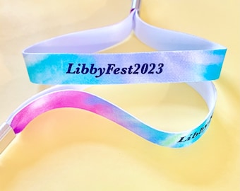 Personalised fabric wristbands | Tie dye wristband | Add any text | Wedding wristbands | Festival wristband | reusable wristband