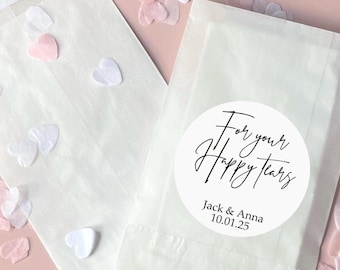 Personalised Wedding tissues | Tissue packs | Happy tears | Wedding Packs | Wedding hanky’s