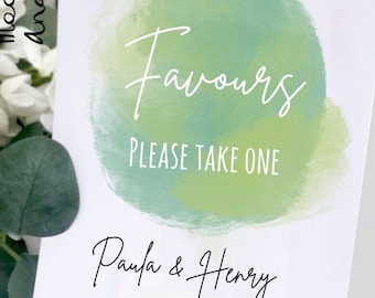 Favour sign comes with small easel to stand on | Personalised | Wedding favour sign | Party favours | Birthday party favours | Rustic