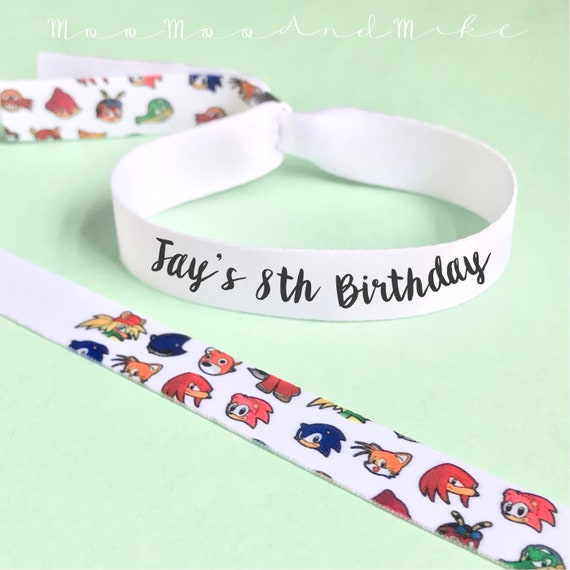 Custom wristbands | Sonic the hedgehog | Any theme | Party wristbands | Add any text | Sonic birthday wristbands | Festival theme