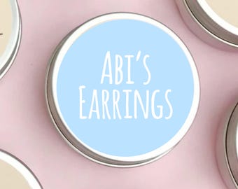 Mini jewellery tin - personalised tins | Favours  | earring tin | Personalised tins | jewellery storage