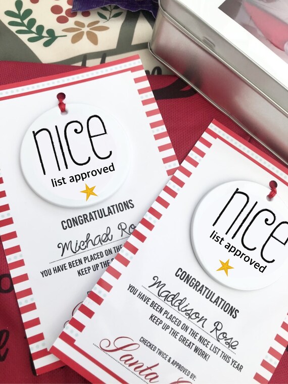 Personalised Nice list bauble | Nice list gifts | elf ideas | Nice list certificate | Christmas Eve box filler