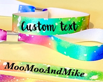 Personalised fabric wristbands | Colourful wristband | Add any text | Festival wristband | reusable wristband