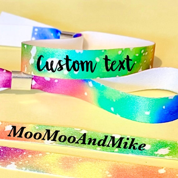 Personalised fabric wristbands | Colourful wristband | Add any text | Festival wristband | reusable wristband