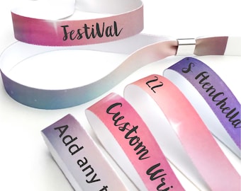 Personalised fabric wristbands | Galaxy design | Add any text | Wedding wristbands | Festival wristbands | Favours