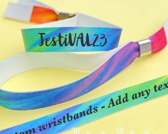 Personalised fabric wristbands | Custom wristband | Add any text | Wedding wristbands | Festival wristband | reusable wristband