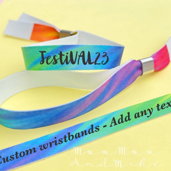 Personalised fabric wristbands | Custom wristband | Add any text | Wedding wristbands | Festival wristband | reusable wristband