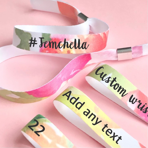 Personalised fabric wristbands | Add any text | Wedding wristbands  | Festival wristbands | Hen party wristband | reusable wristbands