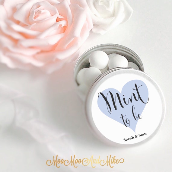 Set of 10 mint Wedding Favours  | Personalised Wedding Favor | Tin 50ml | Mint to be.