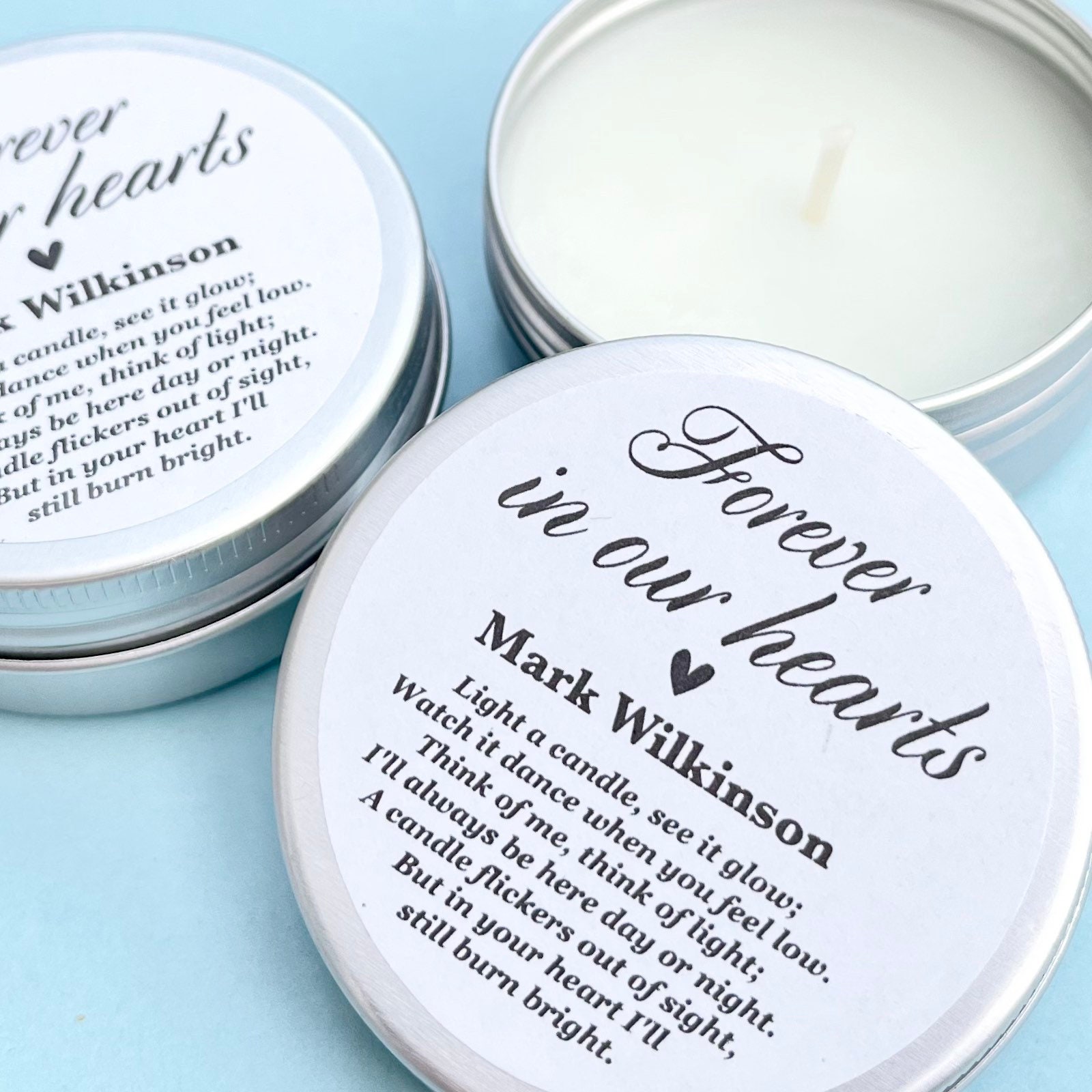 Set de 10 velas funerarias personalizadas Soy Favor Candles Etsy España