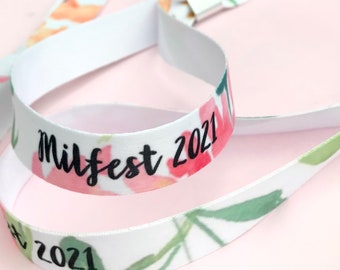 Personalised fabric wristbands | Add any text | Wedding wristbands  | Festival wristbands | Hen party wristband | removable wristbands