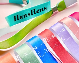 Personalised fabric wristbands | Add any text | Wedding wristbands | Festival wristbands | reusable wristbands