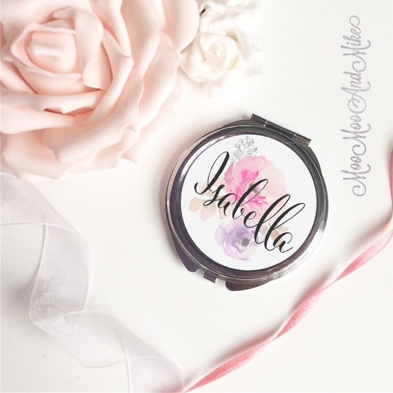 Compact Mirror | Floral design | Women's Accessories | Pocket Mirror | Made to order | Bridesmaid gifts | Maid of Honour gift