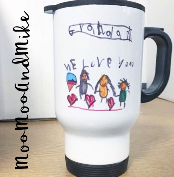 Custom travel mug | Your childs artwork on a mug | Childrens artwork mug | Add any picture / drawing | Personalised mug | Custom mug