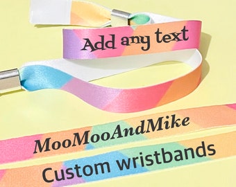 Personalised fabric wristbands | Colourful wristband | Add any text | Festival wristband | reusable wristband