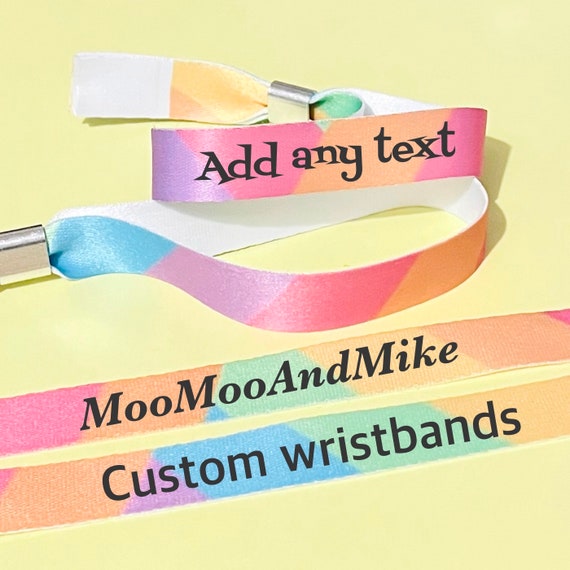 Personalised fabric wristbands | Colourful wristband | Add any text | Festival wristband | reusable wristband
