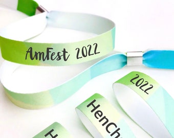 Personalised fabric wristbands | Abstract design | Add any text | Wedding wristbands | Festival wristbands | reusable wristbands
