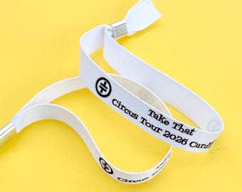 Band wristbands | Personalised wristbands | Any text | Concert wristbands | Festival theme | Custom wristbands