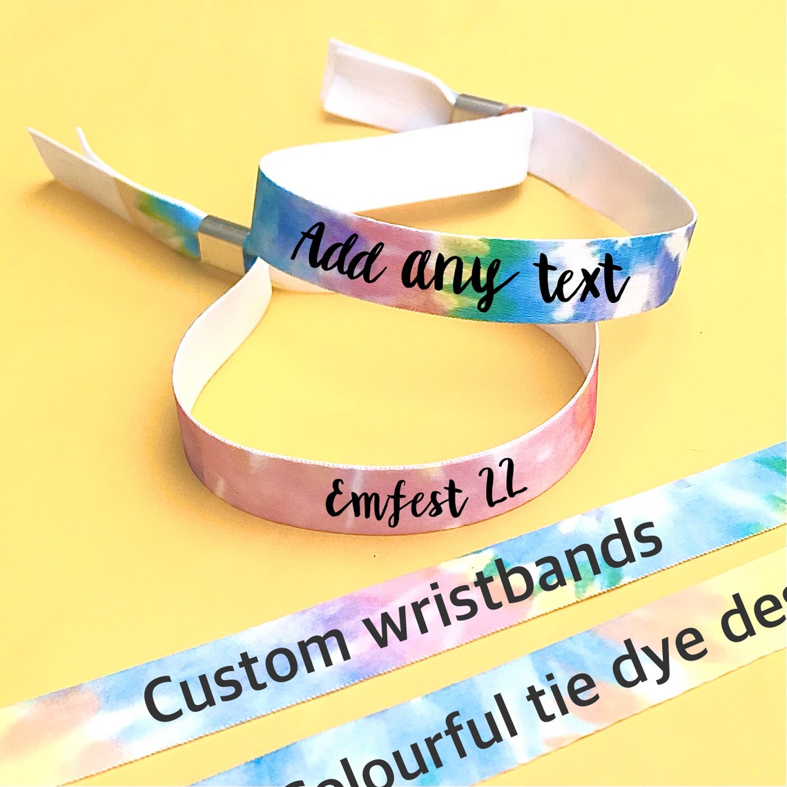 Personalised Fabric Wristbands Tie Dye Wristband Add Any Etsy UK