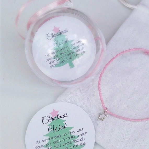 Christmas wish bracelet | Christmas baubkes | With optional personalised gift bag.