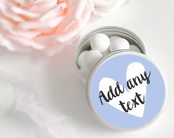 Set of 10 personalised tins | Wedding Favours  | Wedding treat tin | Personalised Wedding Favor | Love is sweet | Mint to be