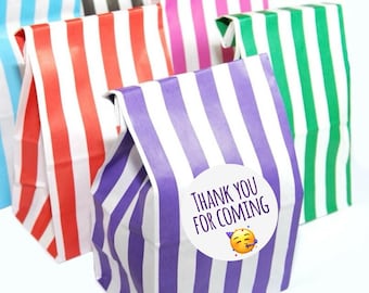 Personalised Sweet Bags | Candy Cart Striped sweet bags | Favour bags | Party bags | Custom sticker