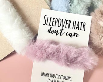Personalised Hair band | Add any text | Party Favours | Sleepover hair bands | Fluffy Scrunchie