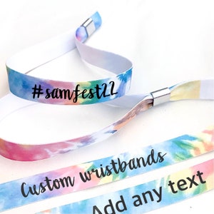 Personalised fabric wristbands | Tie dye wristband | Add any text | Wedding wristbands | Festival wristbands | reusable wristbands