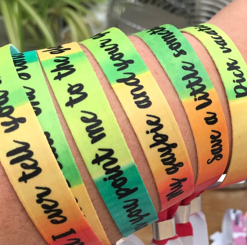 Personalised wristbands Rainbow design Add any text Etsy