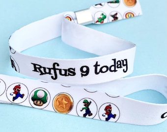 Custom wristbands | Super Mario | Mario cart theme party | Party wristbands | Add any text | Sonic birthday wristbands | Festival theme