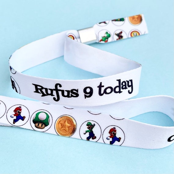 Custom wristbands | Super Mario | Mario cart theme party | Party wristbands | Add any text | Sonic birthday wristbands | Festival theme