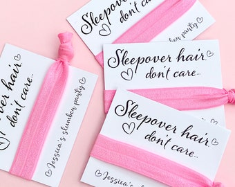 Customisable elastic hair tie | Sleep over hair don’t care | Favours | Personalised favours