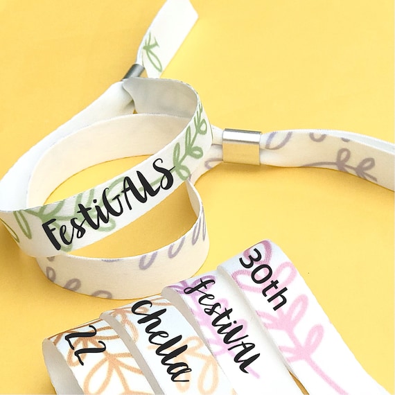 Personalised fabric wristbands | Add any text | Wedding wristbands | Festival wristbands | Favours | reusable wristbands