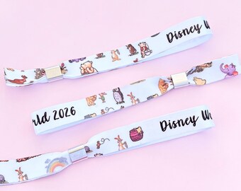 Personalised Winnie the Pooh Fabric Wristbands | Reusable wristbands - Party wristbands
