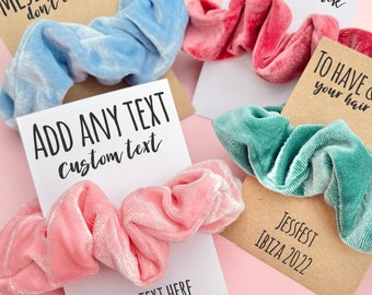 Personalised Scrunchie Gift | Add any text | Party Favours | Presents for Bridal Shower | Velvet Scrunchie