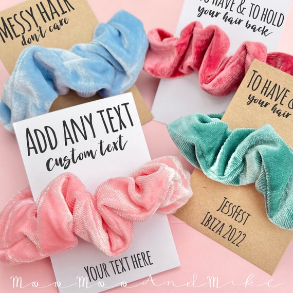 Personalised Scrunchie Gift | Add any text | Party Favours | Presents for Bridal Shower | Velvet Scrunchie