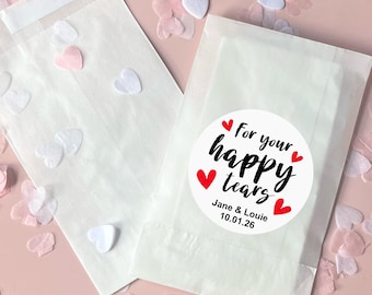 Personalised Wedding tissues | Tissue packs | Happy tears | Wedding Packs | Wedding hanky’s