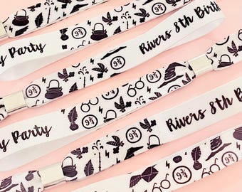 Custom fabric wristbands | Wizard & witches wristband | Party wristbands | Add any text | birthday wristbands | Festival wristbands