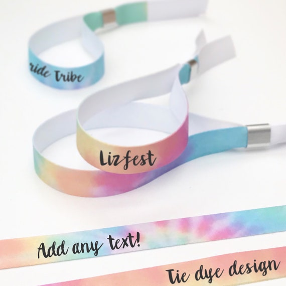 Personalised fabric wristbands | Tie dye wristband | Add any text | Wedding wristbands | Festival wristbands | reusable wristbands