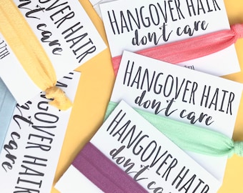 Hangover hair don’t care | Hair ties | Customisable elastic hair tie | Favours | Hen party favours | Personalised favours