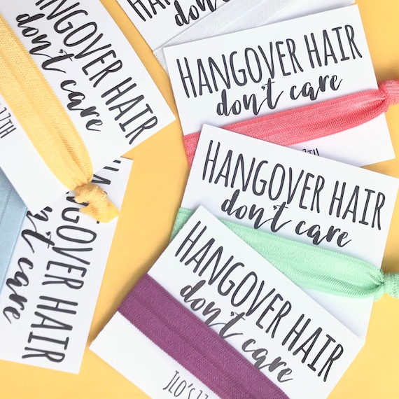 Hangover hair don’t care | Hair ties | Customisable elastic hair tie | Favours | Hen party favours | Personalised favours