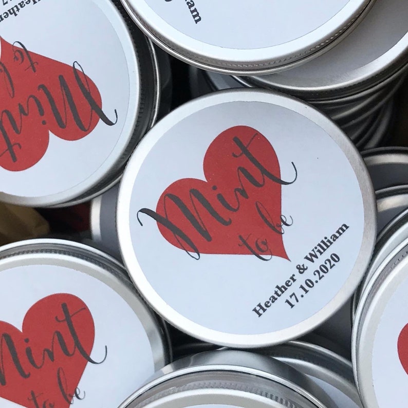 Set of 10 mint Wedding Favours Personalised Wedding Favor Etsy