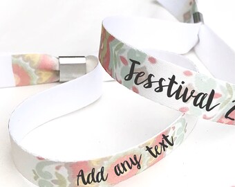 Personalised fabric wristbands | Add any text | Wedding wristbands | Boho Festival wristbands | reusable