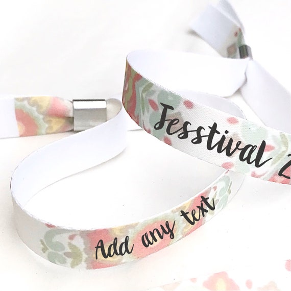 Personalised fabric wristbands | Add any text | Wedding wristbands | Boho Festival wristbands | reusable