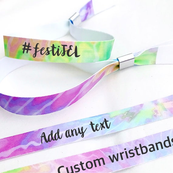 Personalised fabric wristbands | Tie dye wristband | Add any text | Wedding wristbands | Festival wristband | reusable wristband