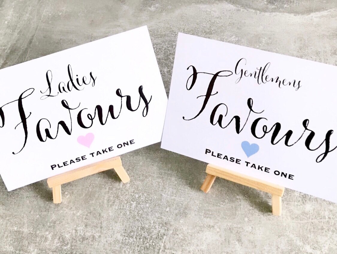 Favour sign comes with small easel to stand on, Add any text, Wedding  favour sign, Party favours, Birthday party favours